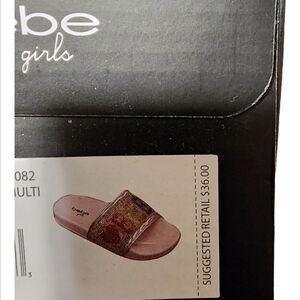 bebe Toddler Girl's Pool/Beach Slide Sandals, Water Shoes Slingback Sandals